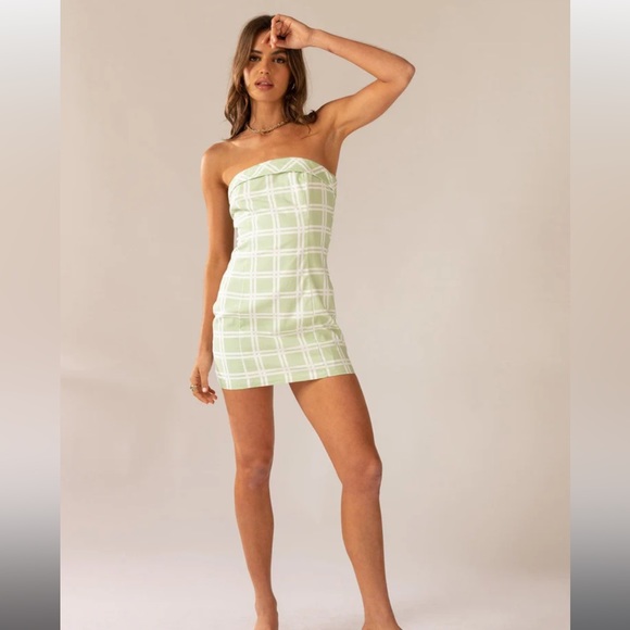 Peppermayo Dresses & Skirts - Peppermayo Exclusive - Love My Way Tube Dress - Sage Check